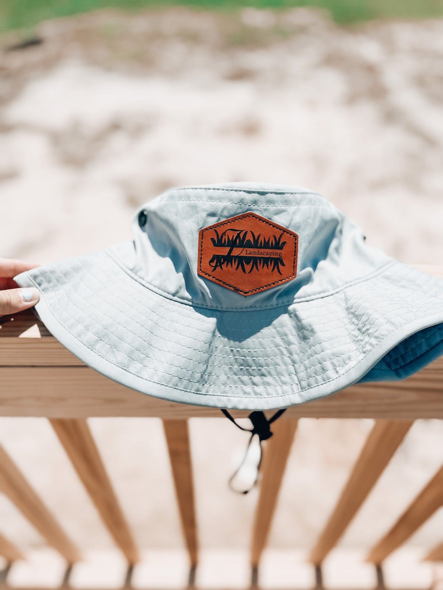 Personalized Faux Leather Patch Boonie Hats
