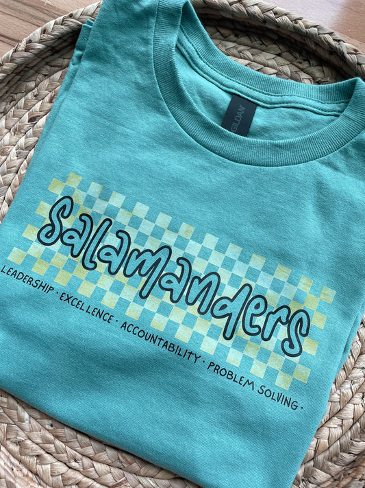 SCES Distressed Green Checkered