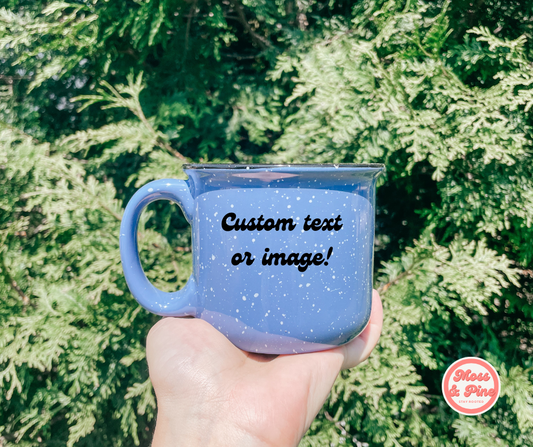 Custom Speckled Campfire Mugs - Multiple Colors
