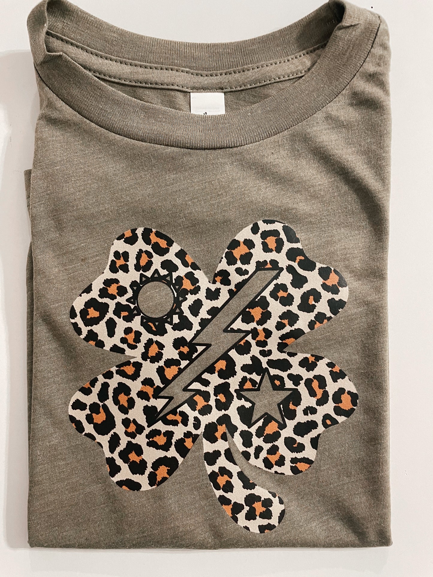 Leopard Print Shamrock DUI Tee