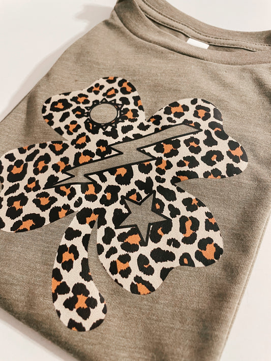 Leopard Print Shamrock DUI Tee