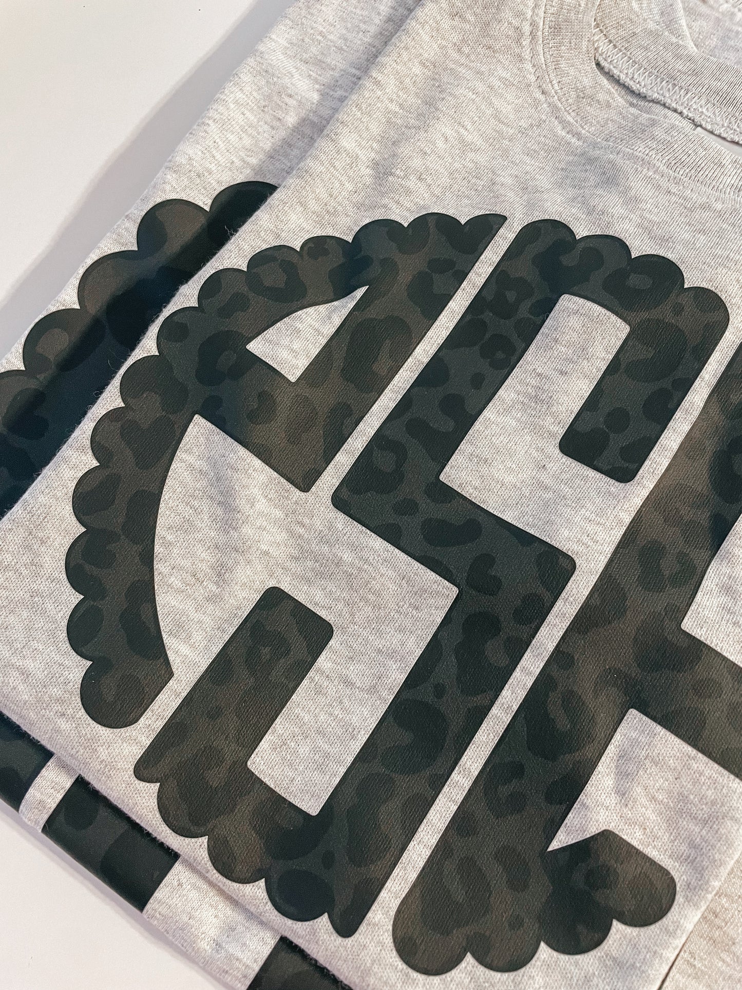 Matte Black Leopard Print Monogram