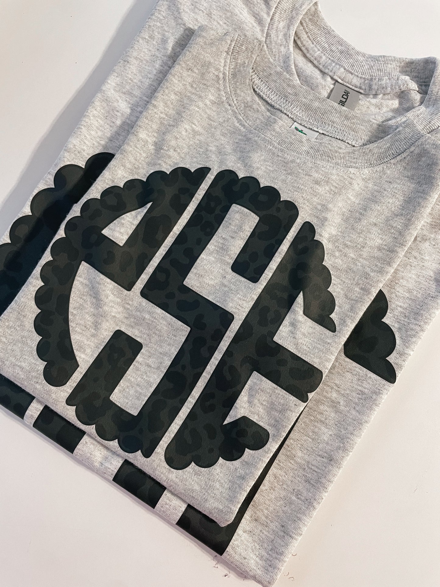 Matte Black Leopard Print Monogram