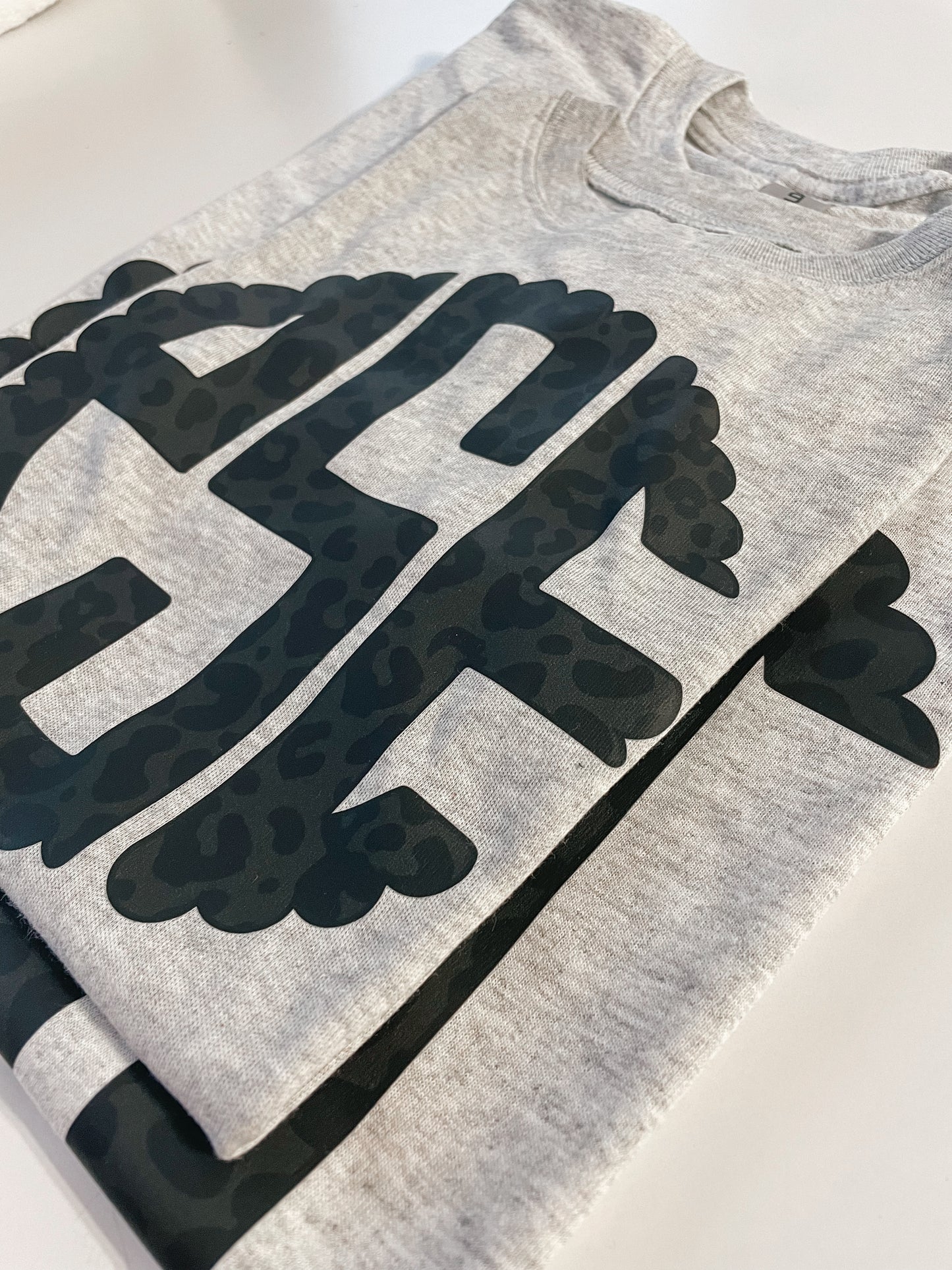 Matte Black Leopard Print Monogram