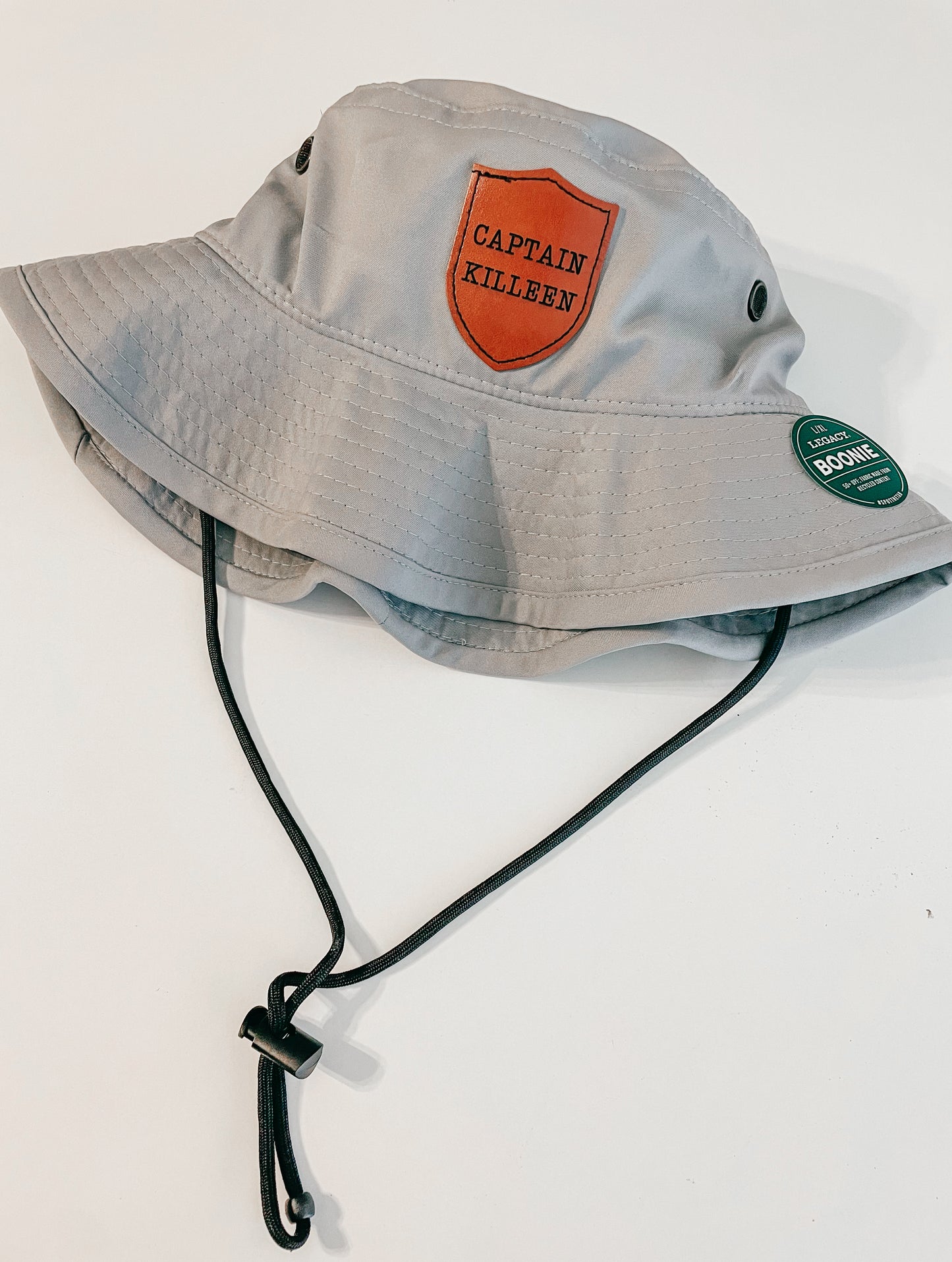 Personalized Faux Leather Patch Boonie Hats