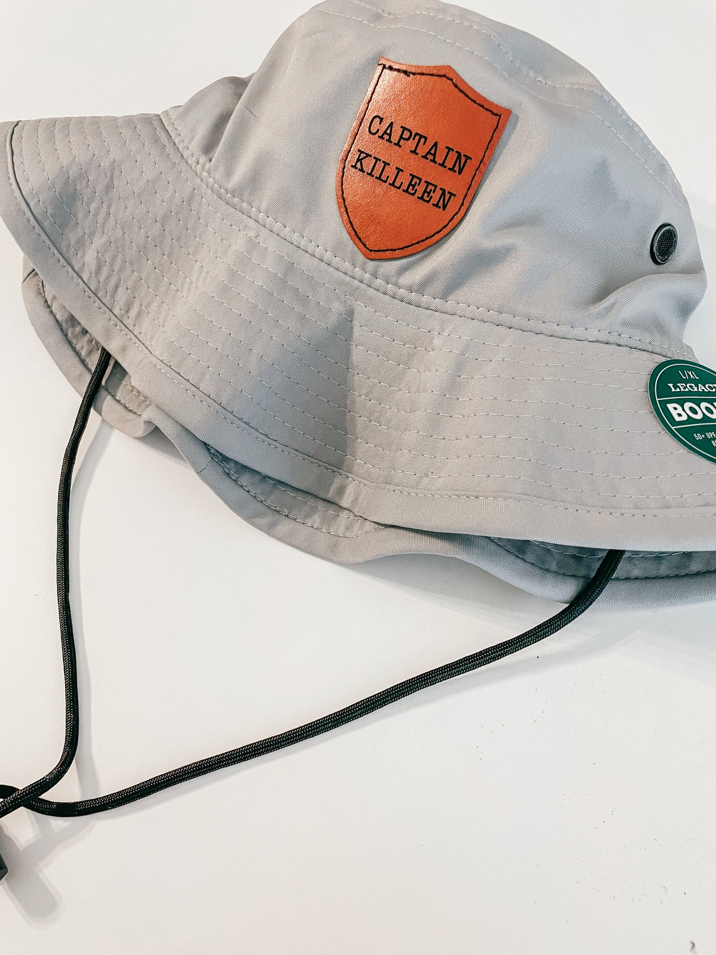 Personalized Faux Leather Patch Boonie Hats
