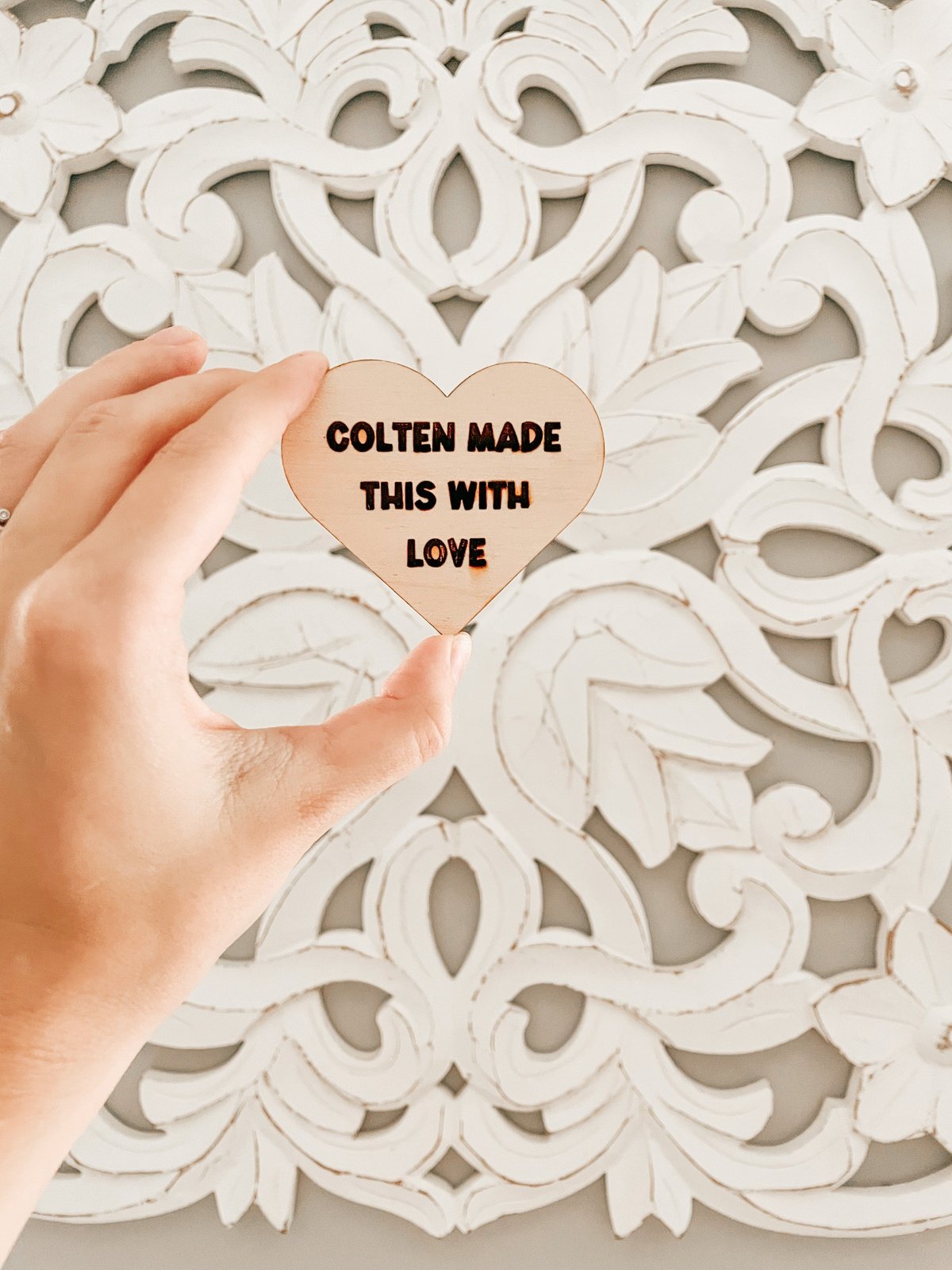 Heart Shaped Wood Magnet