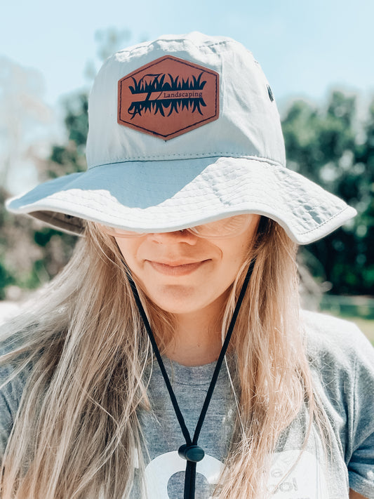 Personalized Faux Leather Patch Boonie Hats