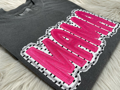Mama (Dalmatian Spots/Hot Pink) Appliqué Embroidery
