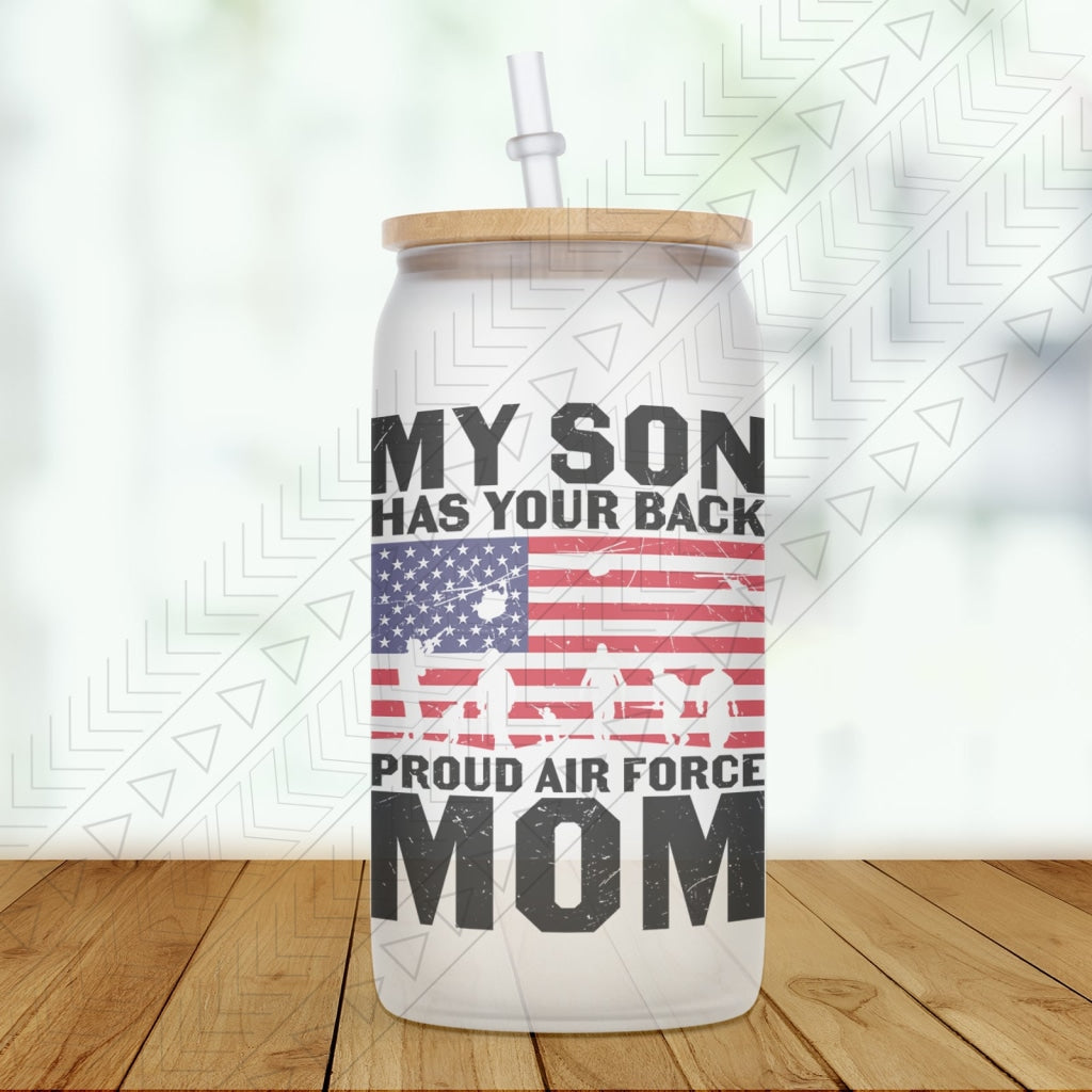 Air Force Mom Glass Can
