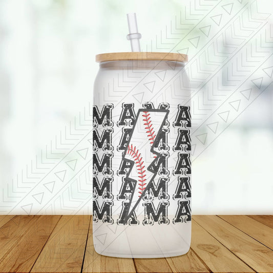Baseball Mama Glass Can