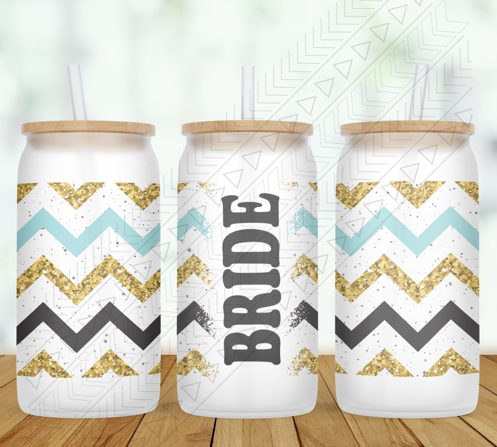 Zigzag Personalized Glass Can
